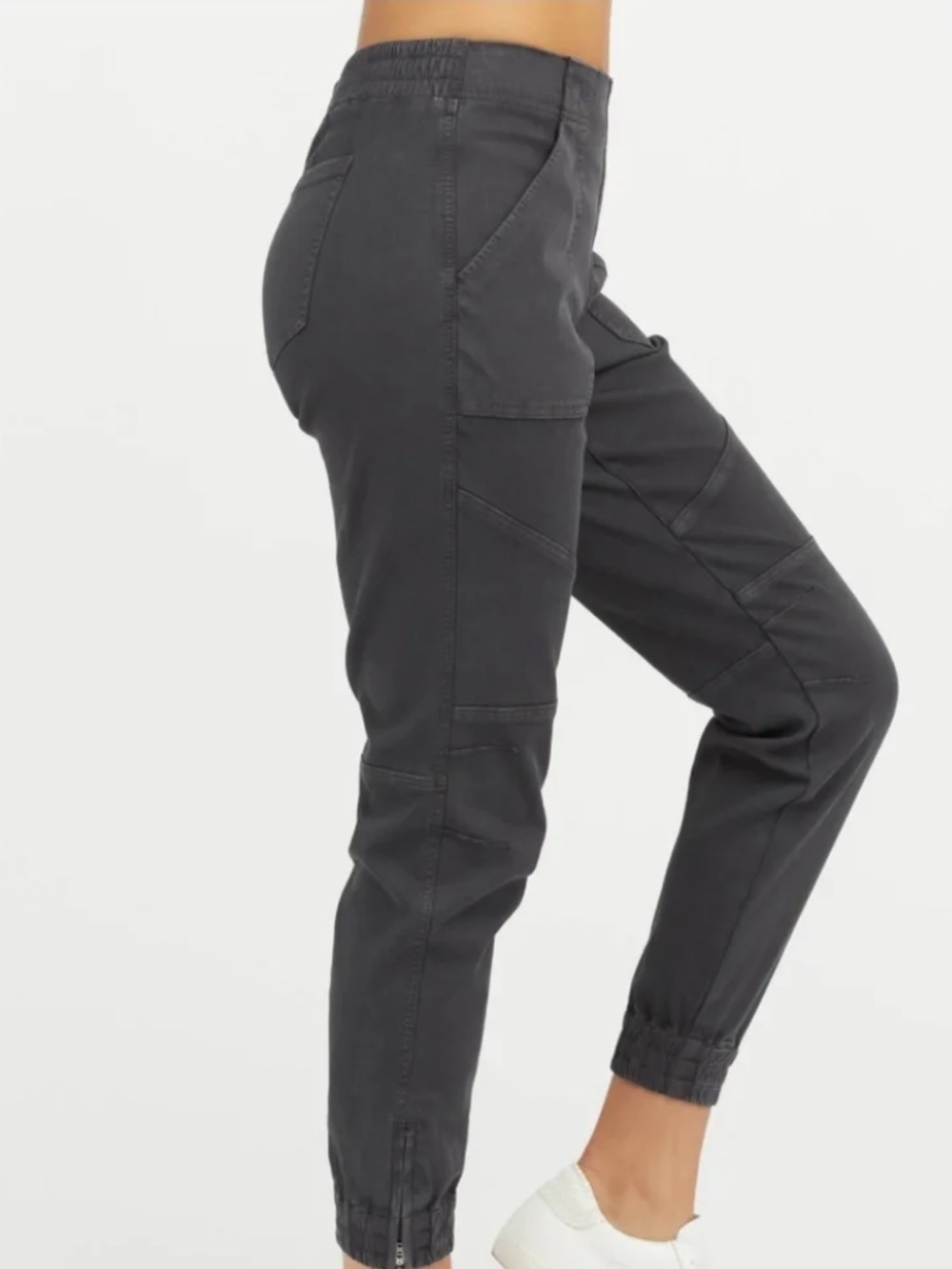 Spanx Gray Stretch Twill High Waist Cargo Joggers Size Medium - Picture 3 of 8
